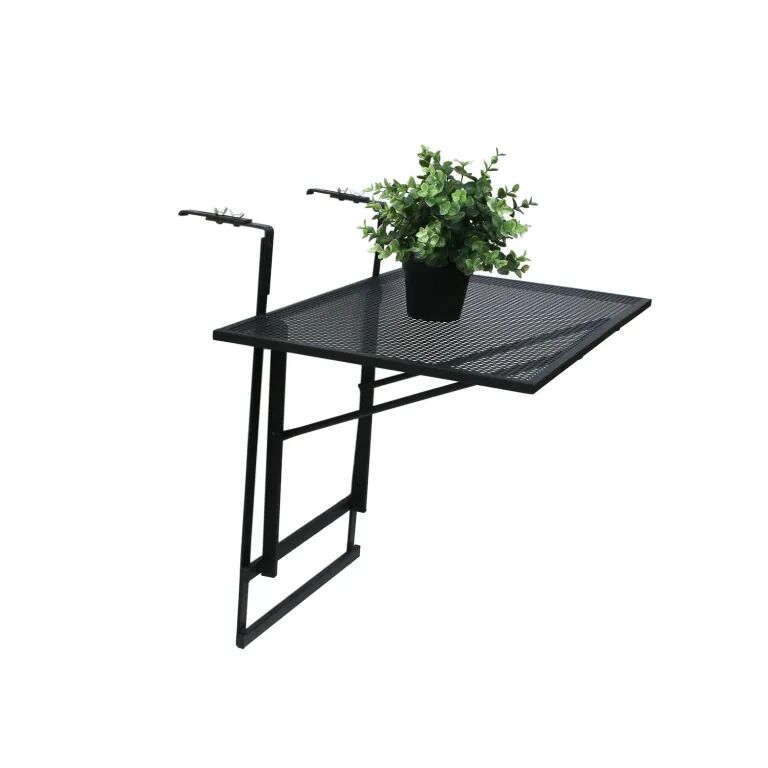 CLARA table de balcon pliable noir 60.5x40x50 cm