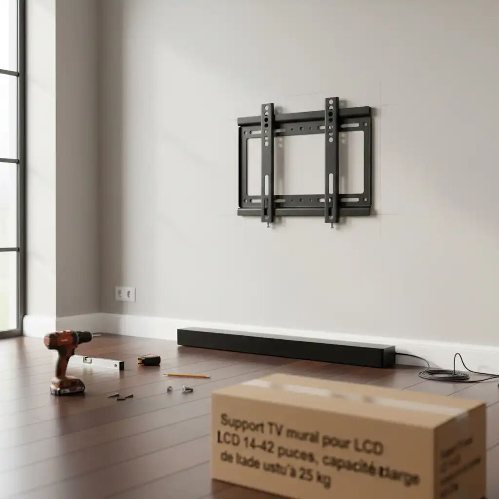 Support TV Mural pour LCD 14-42 Pouces, Capacité de Charge Jusqu'à 25 kg