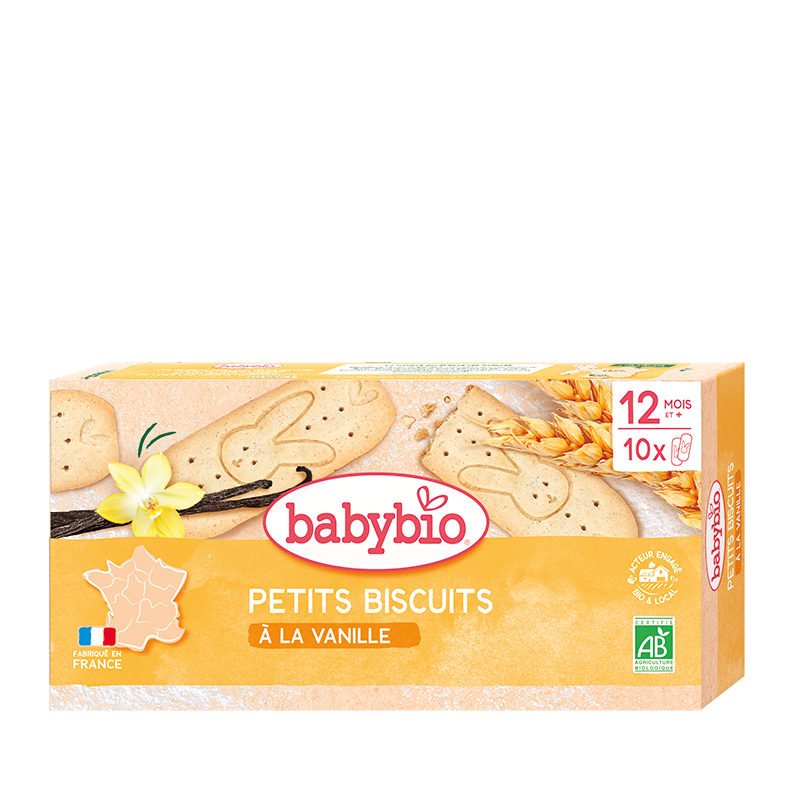 Petits Biscuits À La Vanille Bio 160g Biscuits Bébé Dès 10 Mois Dentition Saveur Vanille Naturelle