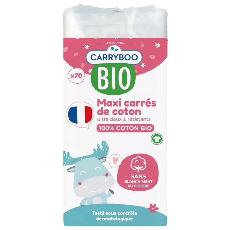 Maxi Carrés De Coton 70 Pièces Cotons Bio Bébé Douceur