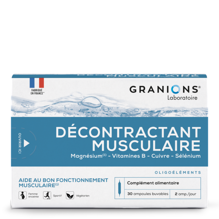 Décontractant Musculaire 30 Ampoules Magnésium Vitamine B6 Crampes Tensions