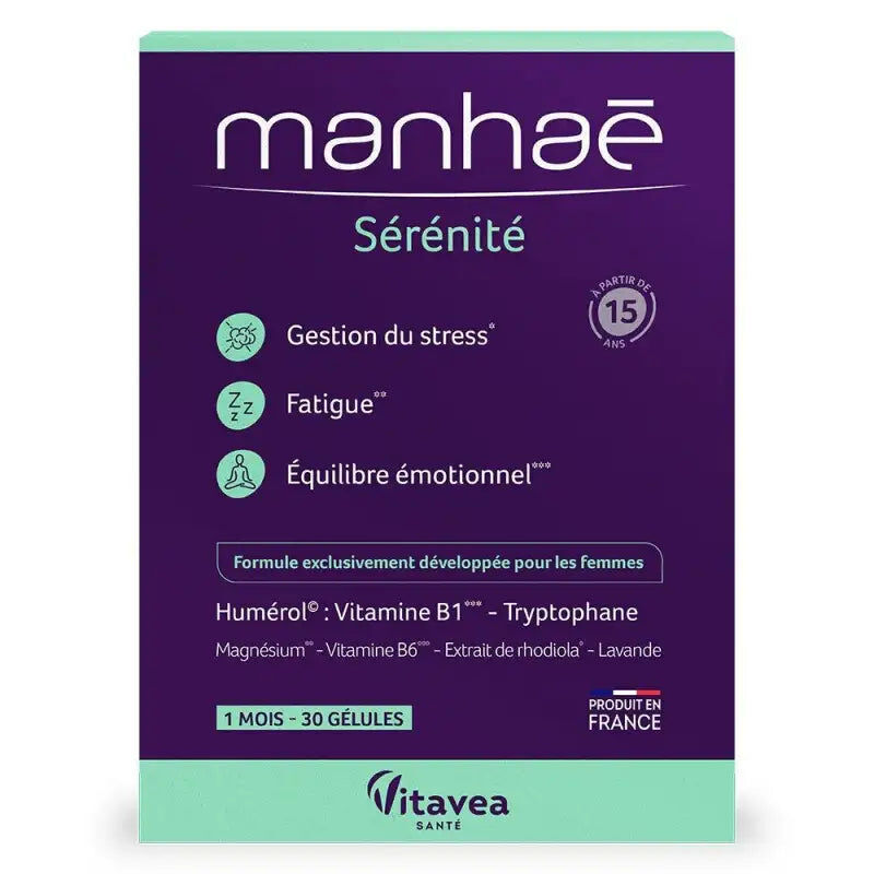 Manhae Sérénité 30 Capsules Complément Alimentaire Ménopause Bouffées Chaleur