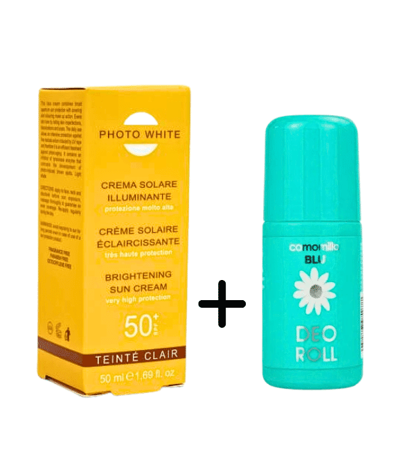 Pack Écran SPF50+ 50ml + Camomilla Blu Déodorant Roll-On Protection Solaire Fraîcheur