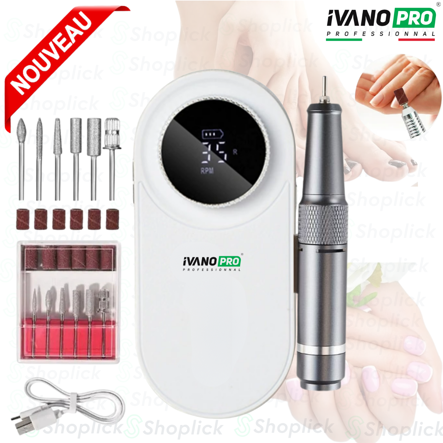 Machine de perceuse à ongles électrique 35000 RPM haute vitesse écran LCD avec manucure pédicure blanc