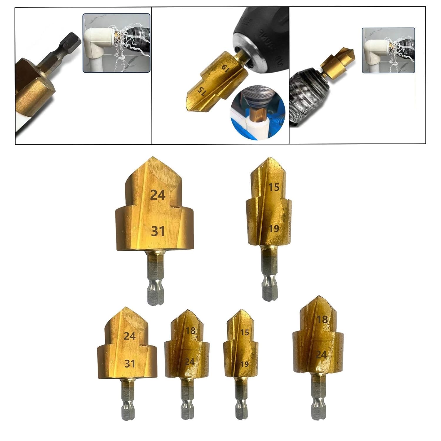 Lot 3 Forets En Acier Inoxydable Réparation Ppr Pvc Adaptés thumbnail 4
