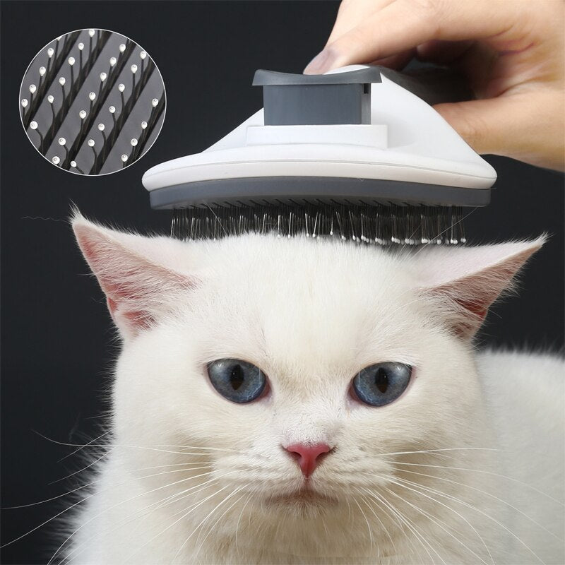 Pet Hair Removal Brush with Release Button for Indoor Self Grooming thumbnail 3