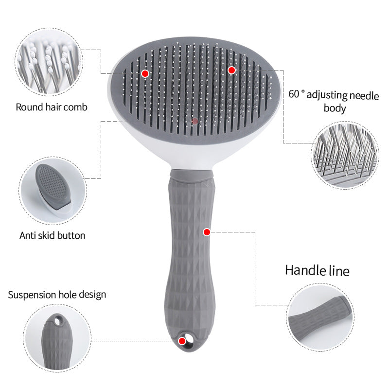 Pet Hair Removal Brush with Release Button for Indoor Self Grooming thumbnail 4