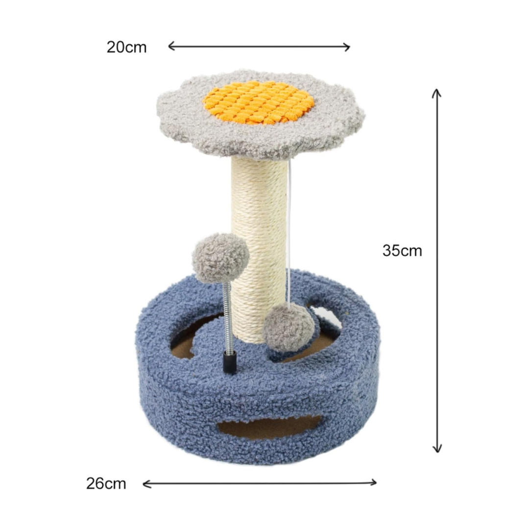 Small Cat Tree Tower –  Scratching Posts, Jumping Platform & Toy Ball thumbnail 4