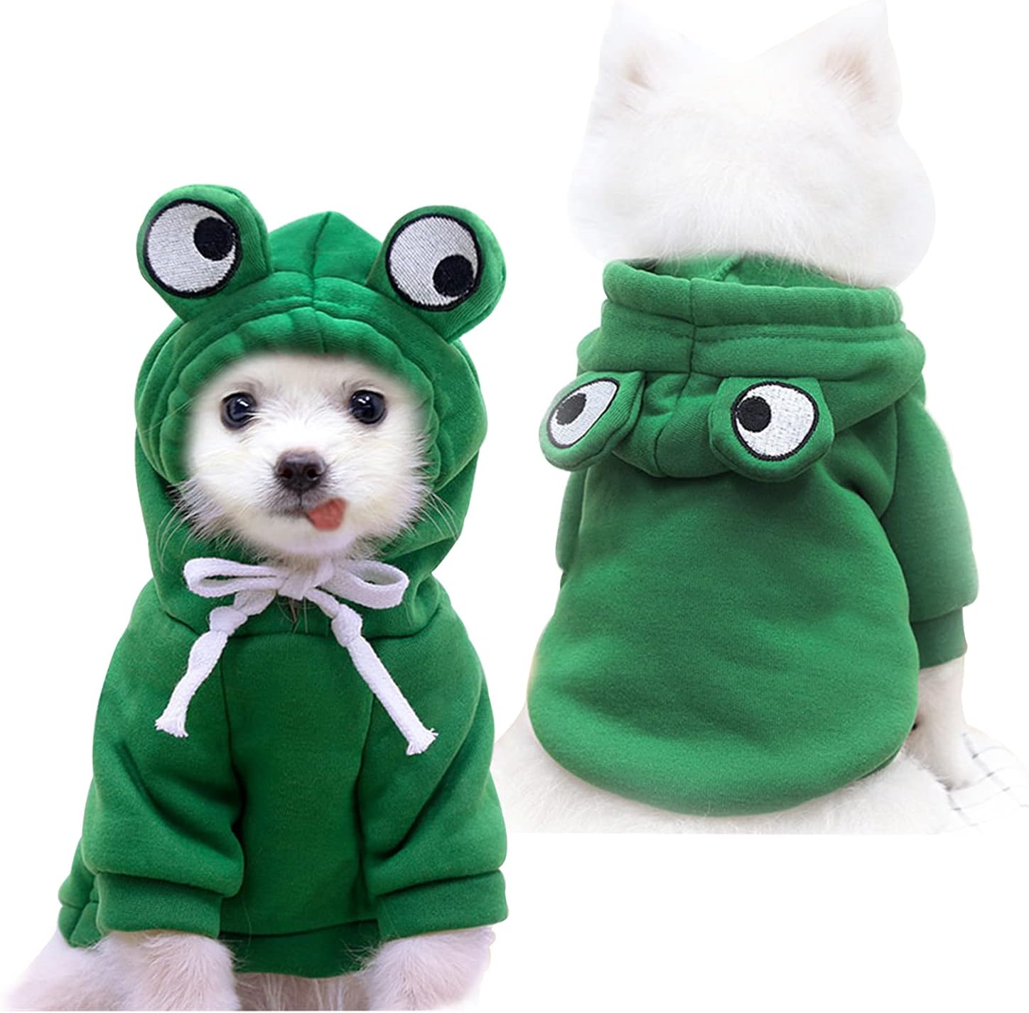 Frog Dog Hoodie – Soft Fleece Pet Sweater for Small to Medium Dogs & Cats thumbnail 2