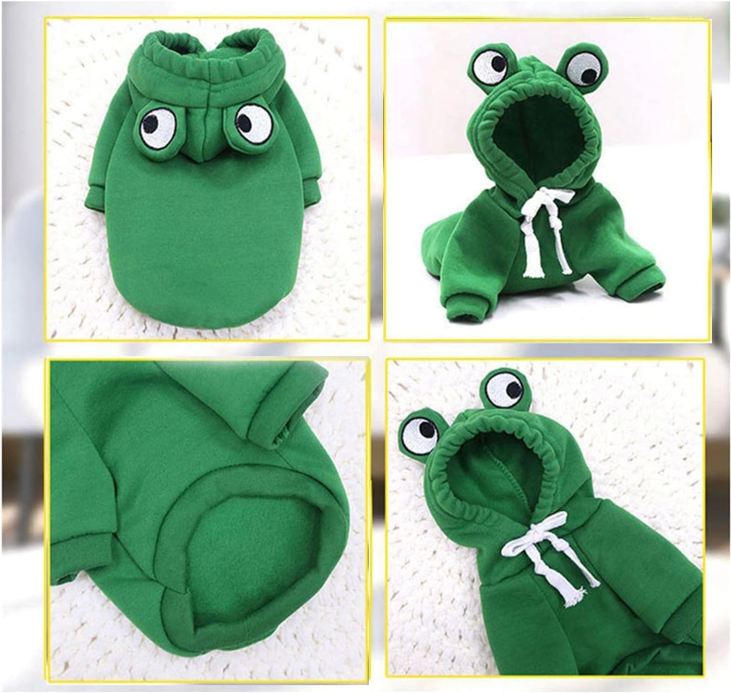 Frog Dog Hoodie – Soft Fleece Pet Sweater for Small to Medium Dogs & Cats thumbnail 3