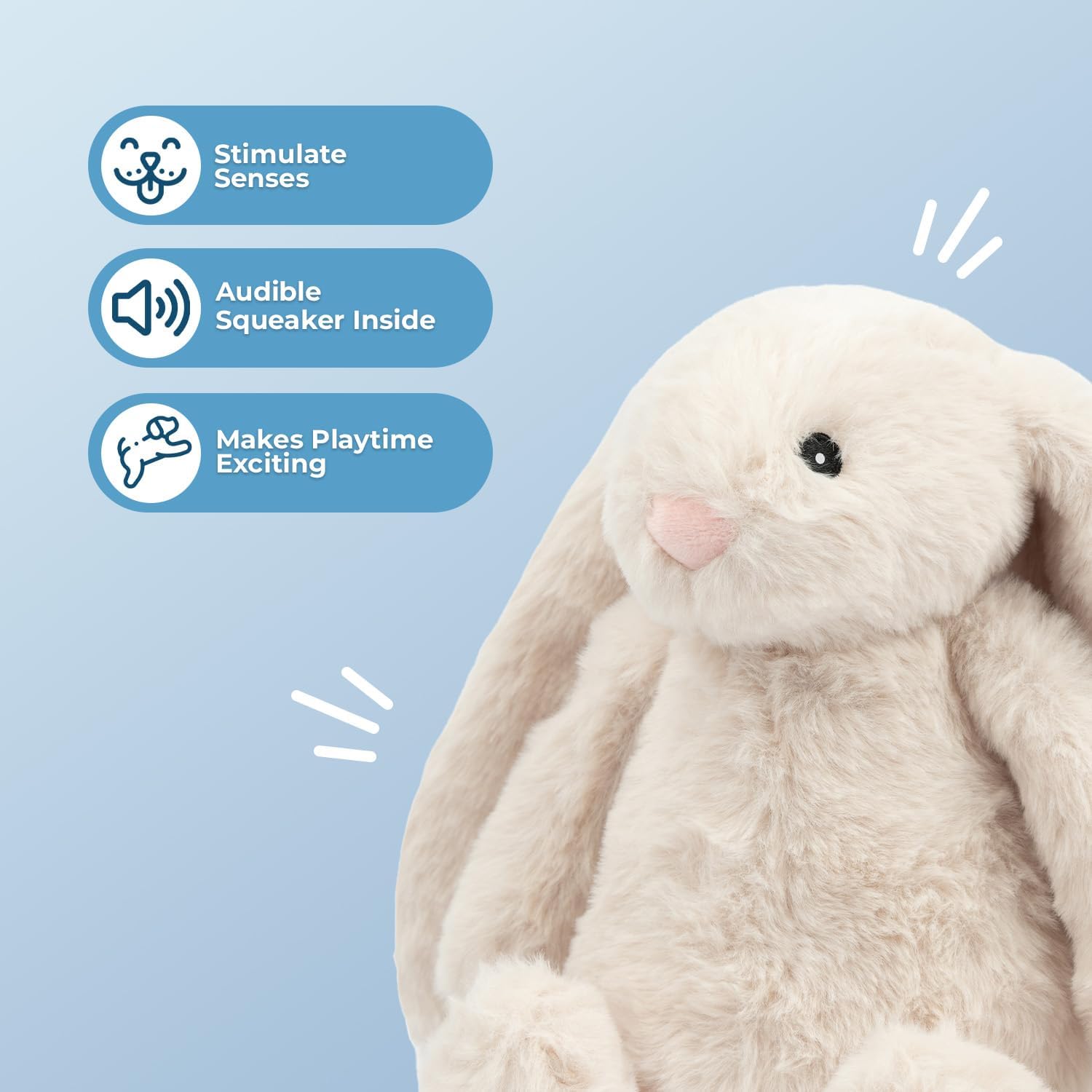 Plush Squeaky Dog Toy – Soft Chew Bunny for All Dog Sizes