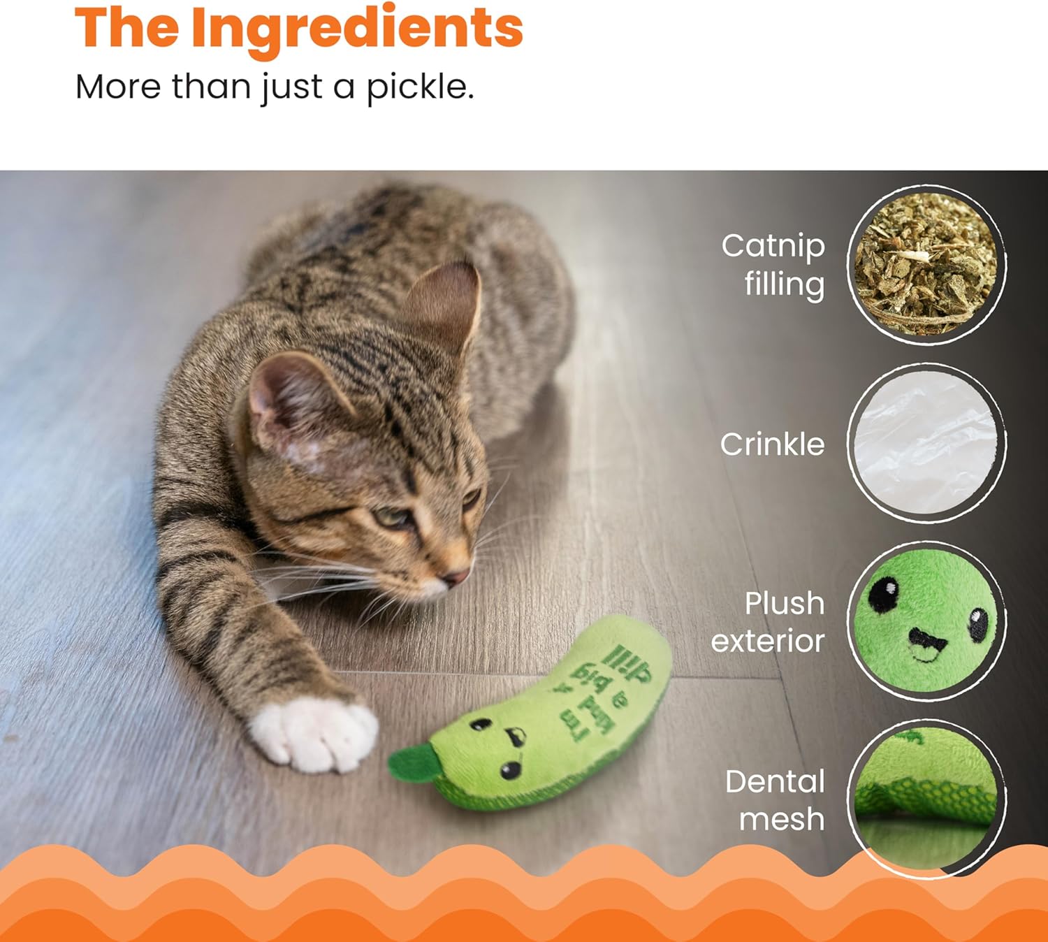 Cat Kicker Toy with Catnip – Crunchy Plush Pickle for Active Play