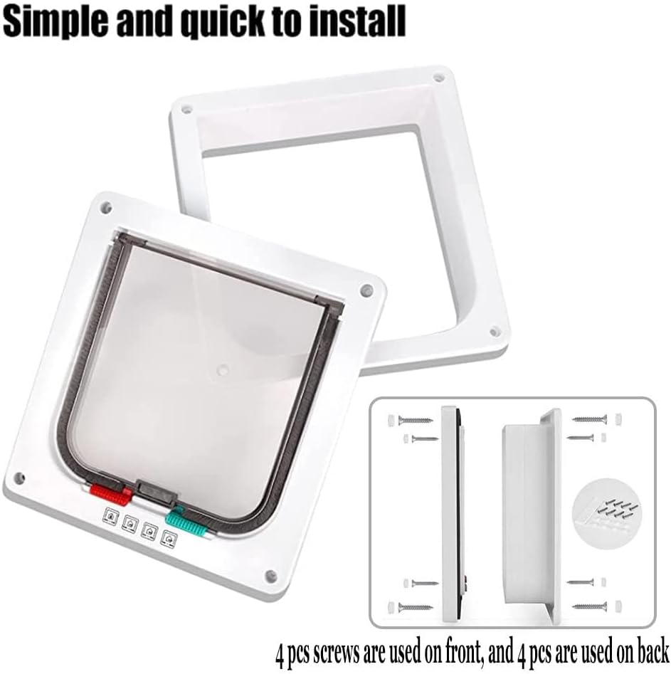 Windproof 4-Way Locking Pet Door – Wall & Door Mounted thumbnail 3