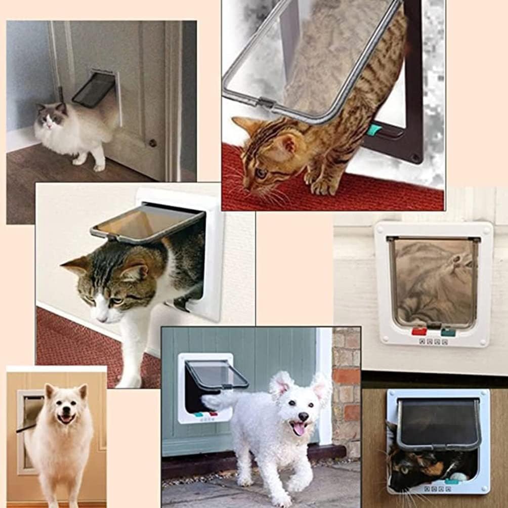 Windproof 4-Way Locking Pet Door – Wall & Door Mounted thumbnail 4