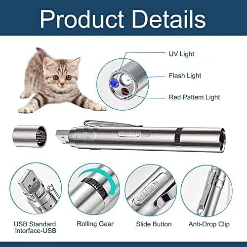Rechargeable Cat Laser Toy – 7-Mode Red & UV Light Pointer
