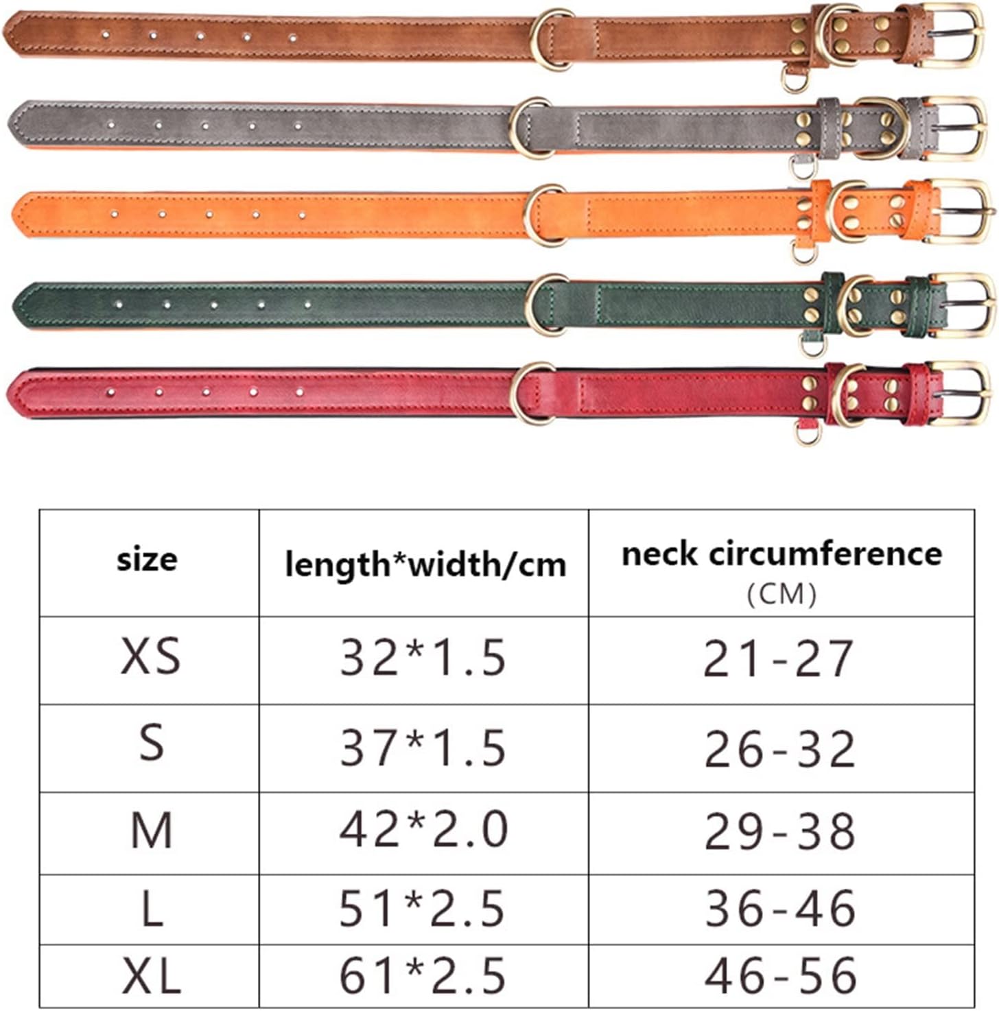 Adjustable Leather Dog Collar – Padded & Durable with D-Ring thumbnail 2