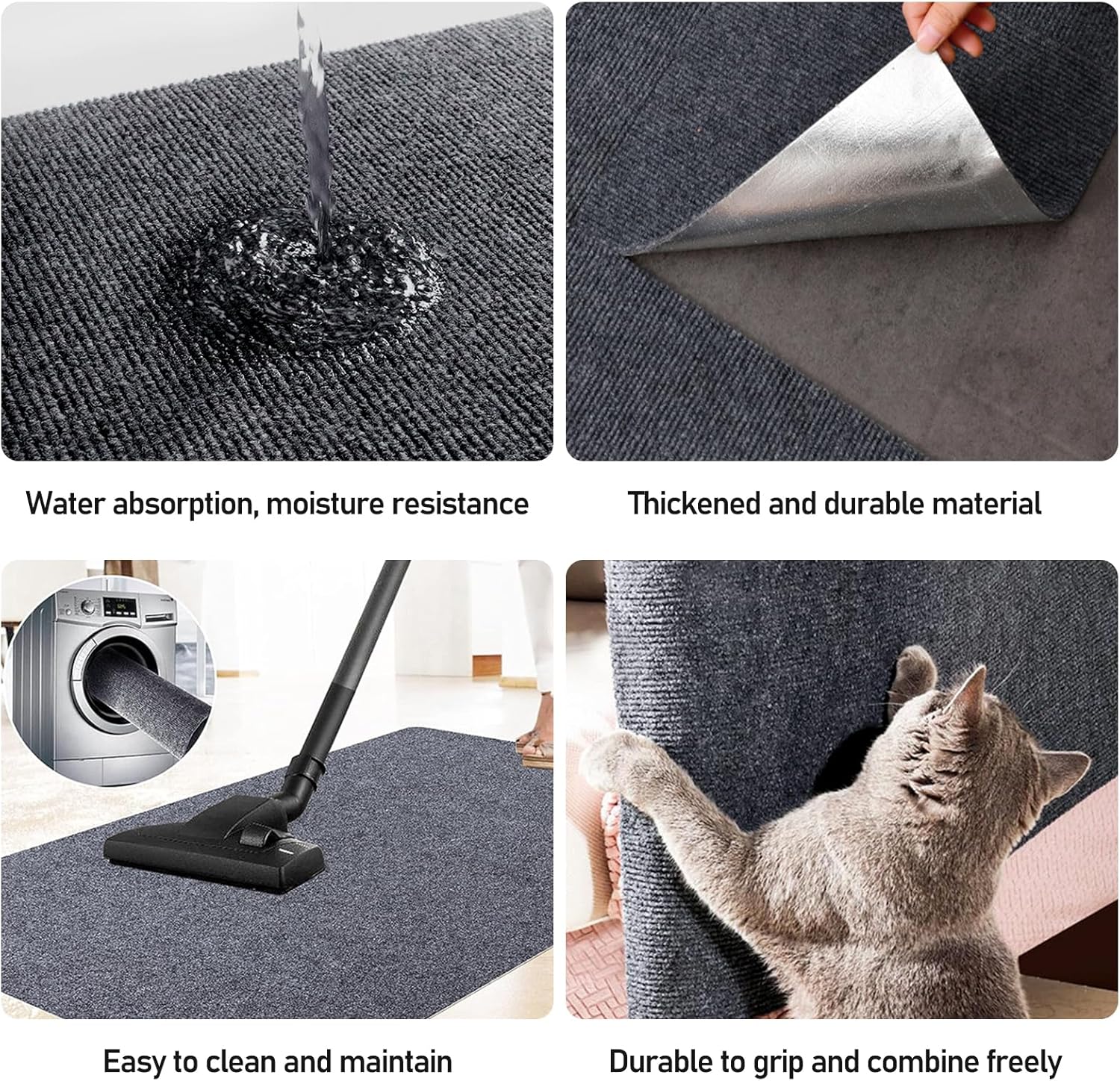 Self-Adhesive Cat Scratching Mat – Furniture Protector Rug thumbnail 2