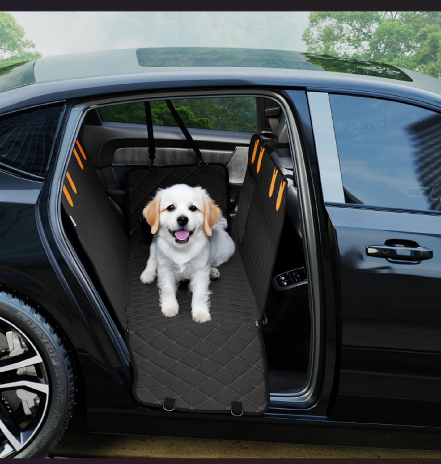 Waterproof Dog Car Seat Cover – 137x147 cm, 4 Layers with Side Flaps thumbnail 2