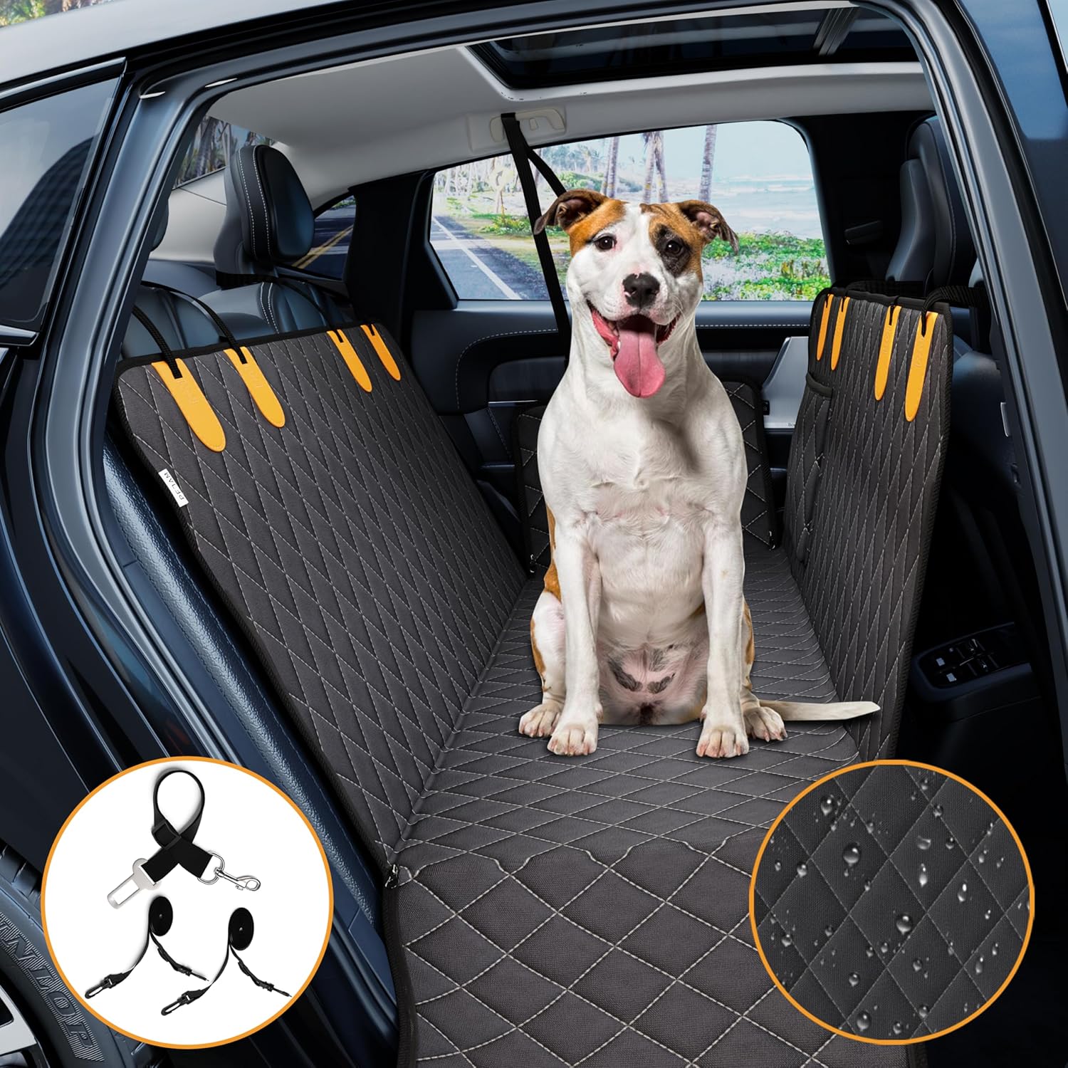 Waterproof Dog Car Seat Cover – 137x147 cm, 4 Layers with Side Flaps thumbnail 3