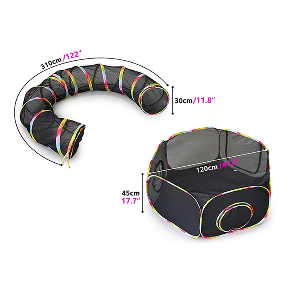 Outdoor Cat Tent and Tunnel – Portable Play Enclosure for Pets thumbnail 4