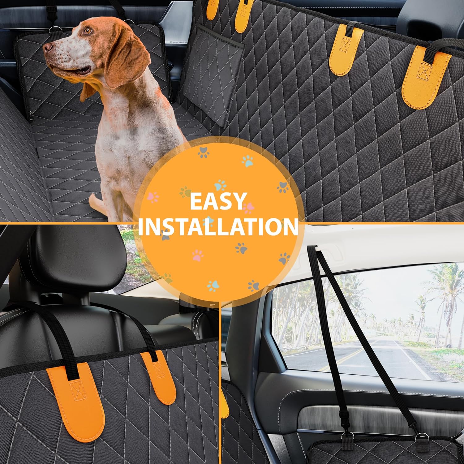 Waterproof Dog Car Seat Cover – 137x147 cm, 4 Layers with Side Flaps thumbnail 4