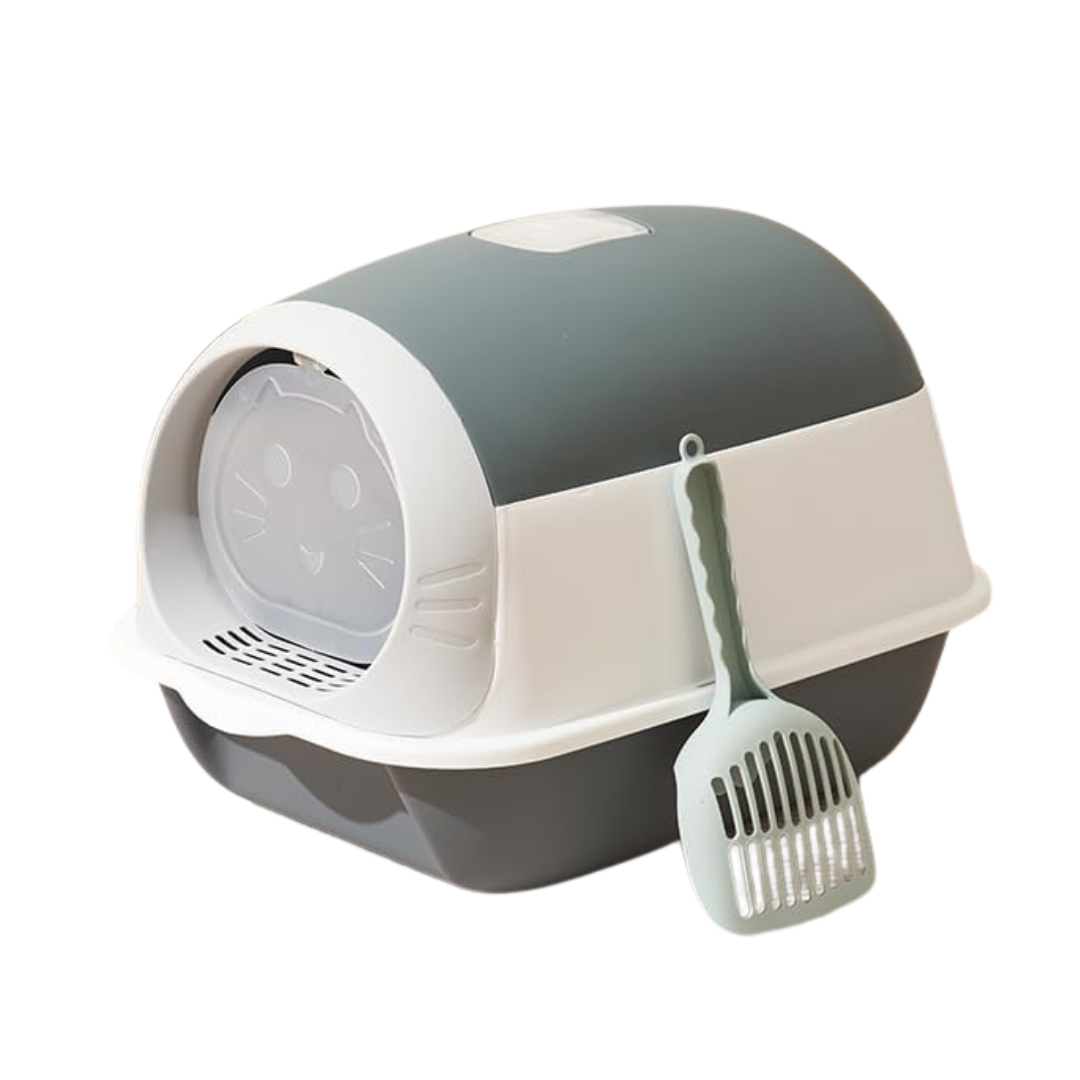 Foldable Enclosed Cat Litter Box with Drawer & Scoop