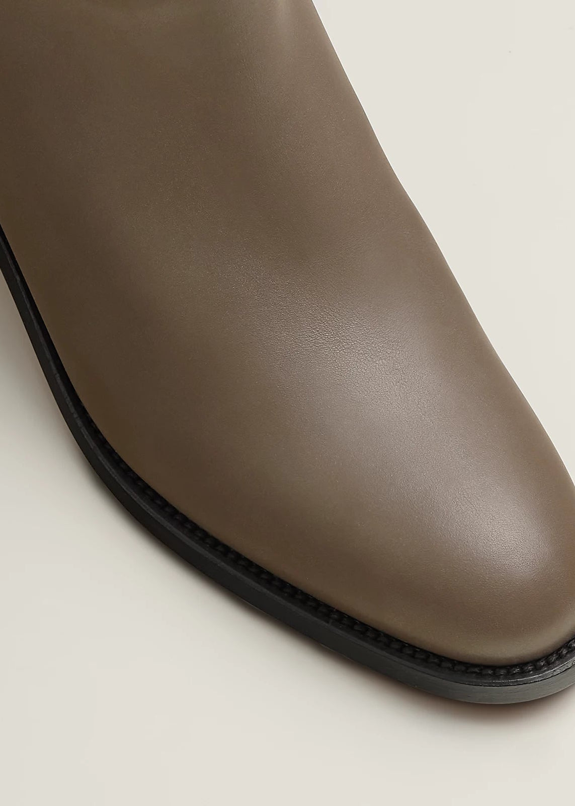 Bottes cavalières Plates en Cuir Marron-Gris thumbnail 2