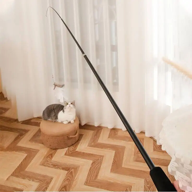 Jouet Pour Chat Canne à Peche 3 Plumes