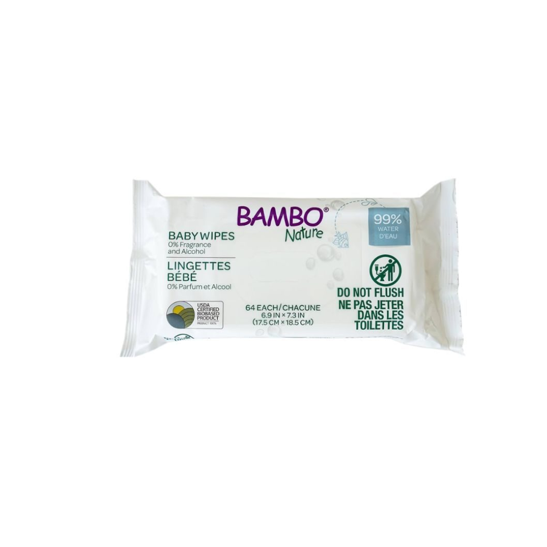 Bambo Nature Lingettes Nature 64 Pieces