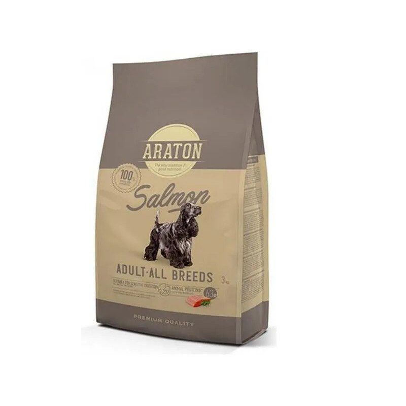 Araton Croquettes pour chien adulte au Saumon – 3 kg.