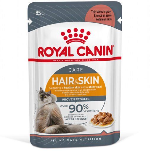 Royal Canin Pâté Pour Chat  Hair And Skin en sauce 85G.