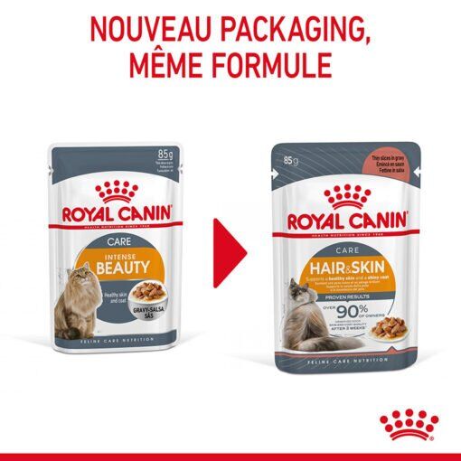 Royal Canin Pâté Pour Chat  Hair And Skin en sauce 85G.