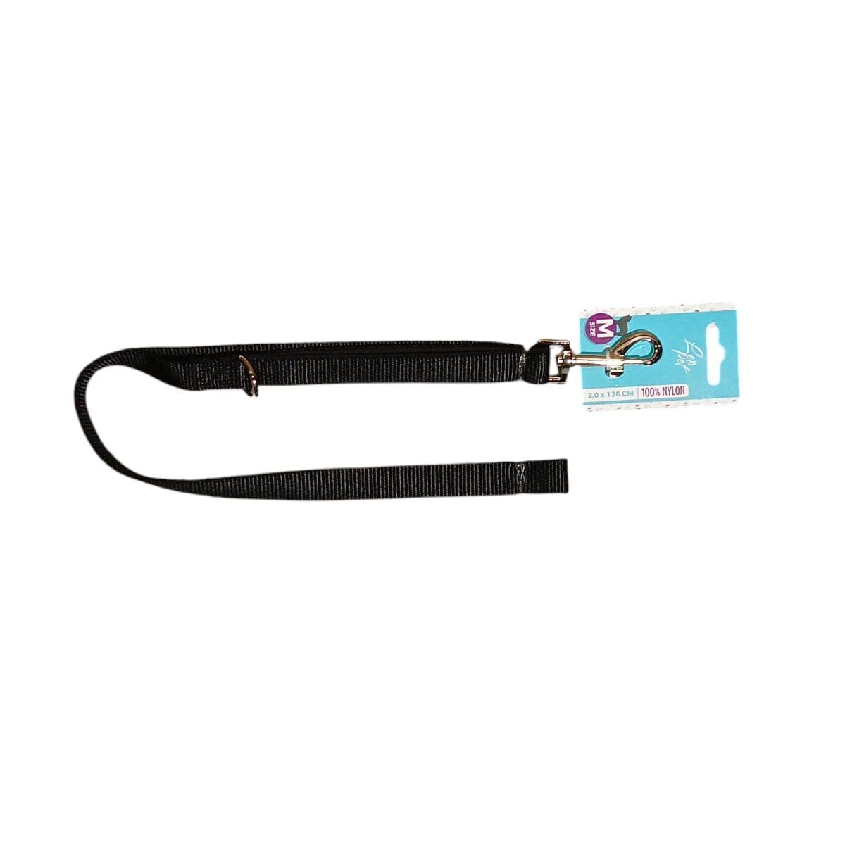 Leopet laisse en nylon noir M 120x2,0 cm