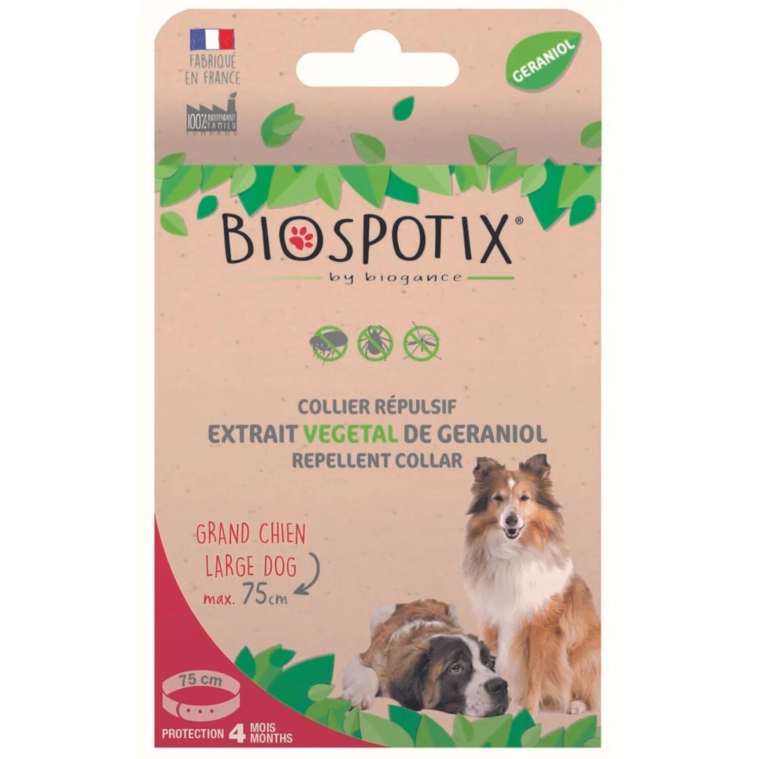 Biospotix Collier Répulsif Antiparasitaire Grand Chien - Taille Xl