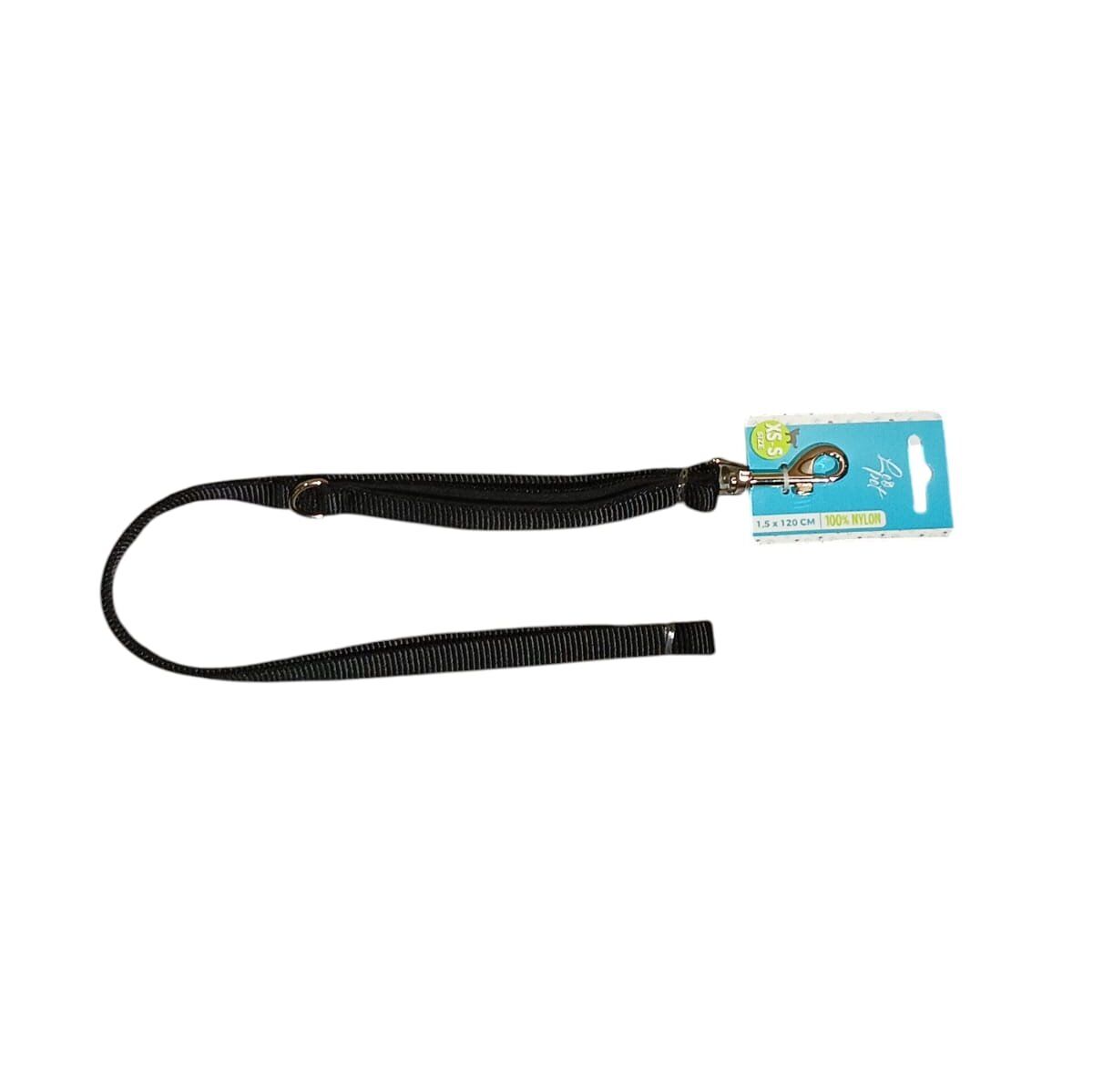 Leopet laisse en nylon noir XS-S 120x1,5 cm