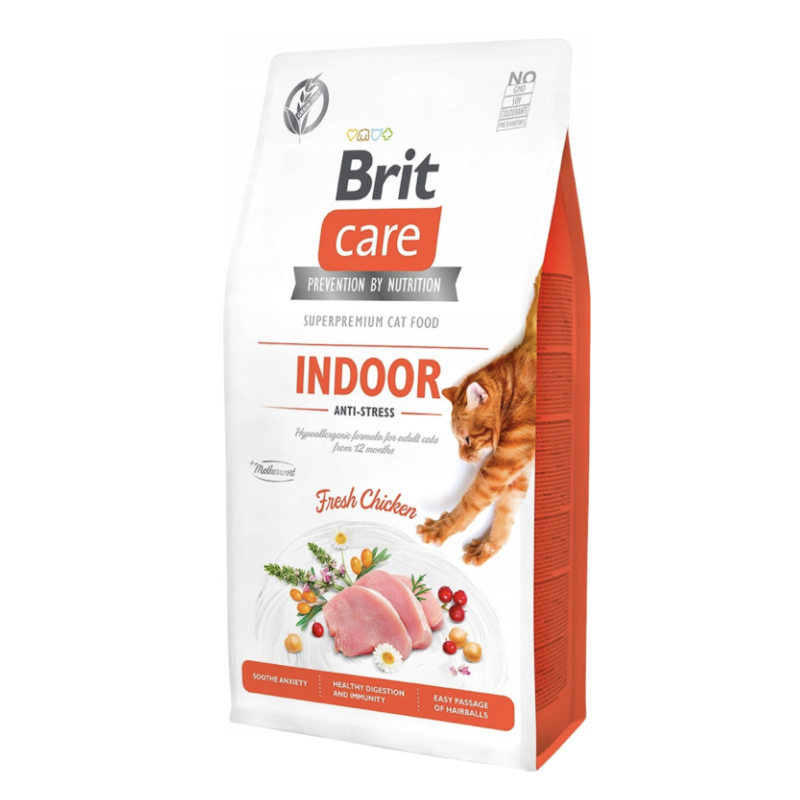 CROQUETTES BRIT CARE SANS CEREALES INDOOR ANTI-STRESS - POUR CHAT - 2KG
