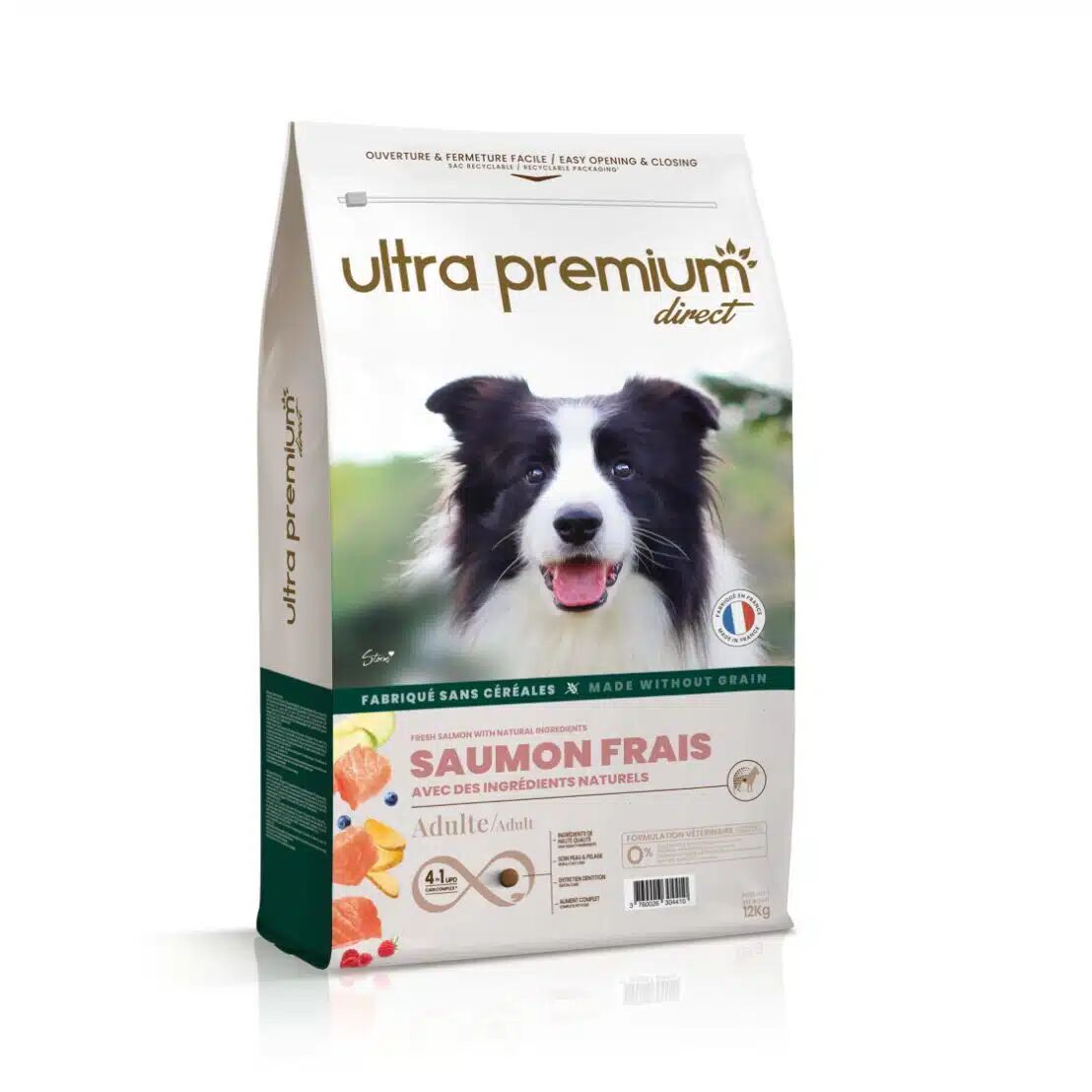 Ultra Premium Croquettes Pour Chien Sans Céréales Au Saumon Frais 12kg.