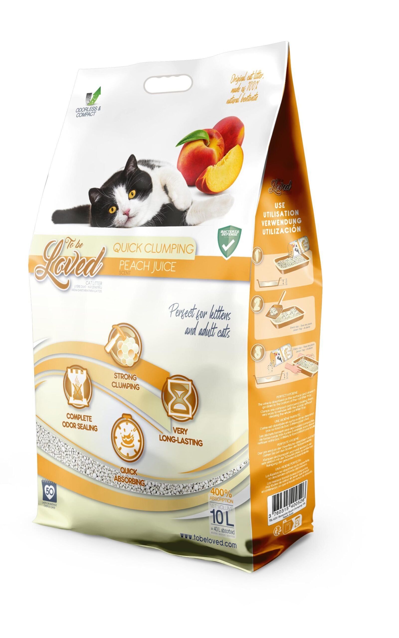 TOBELOVED Litiére Peach juice 10L