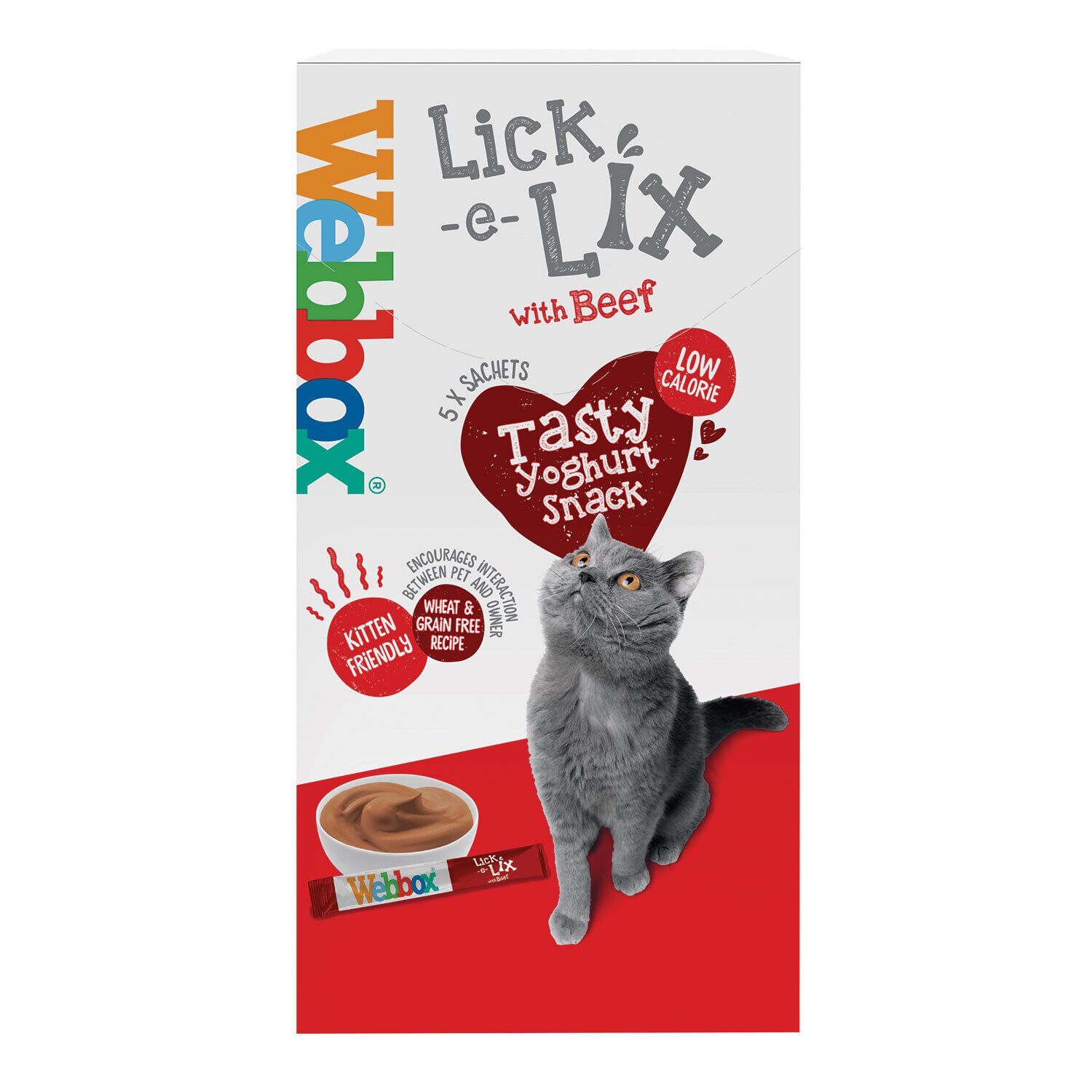 Webbox Lick-e-Lix – Friandises pour chats au bœuf (5 x 15 g)