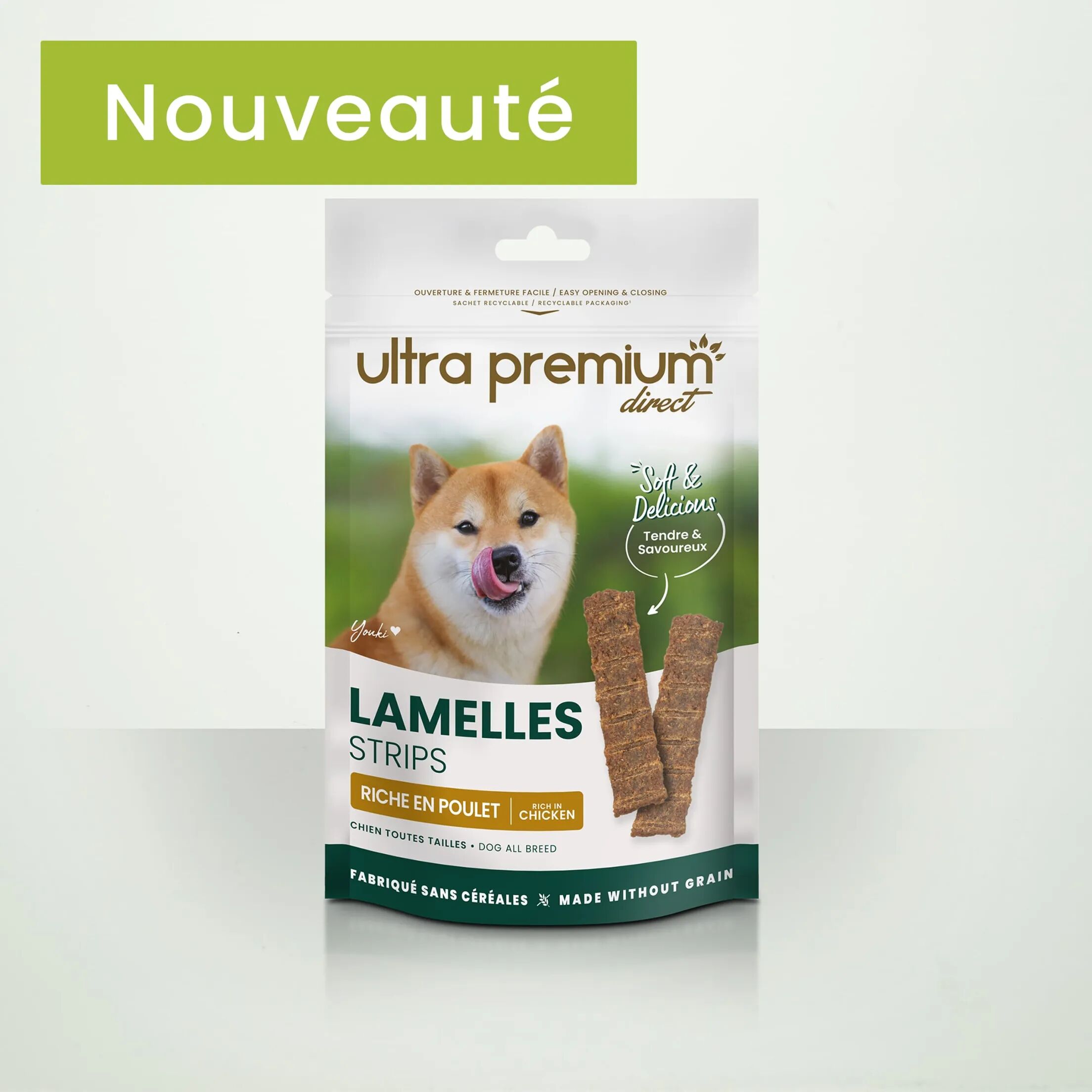 Ultra Premium Lamelles au poulet pour chien 60g