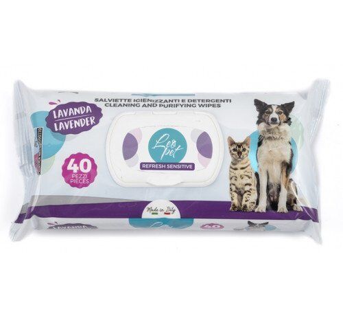 Lingettes Nettoyantes Pour Chiens Et Chats, Lavande 40 Pcs.
