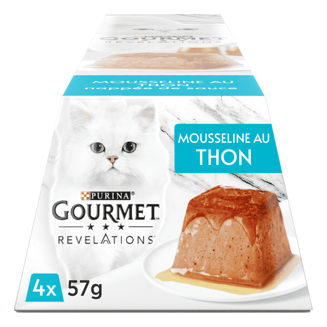 GOURMET® REVELATIONS® au Thon - Les Mousselines nappées de Sauce. 57g x 4