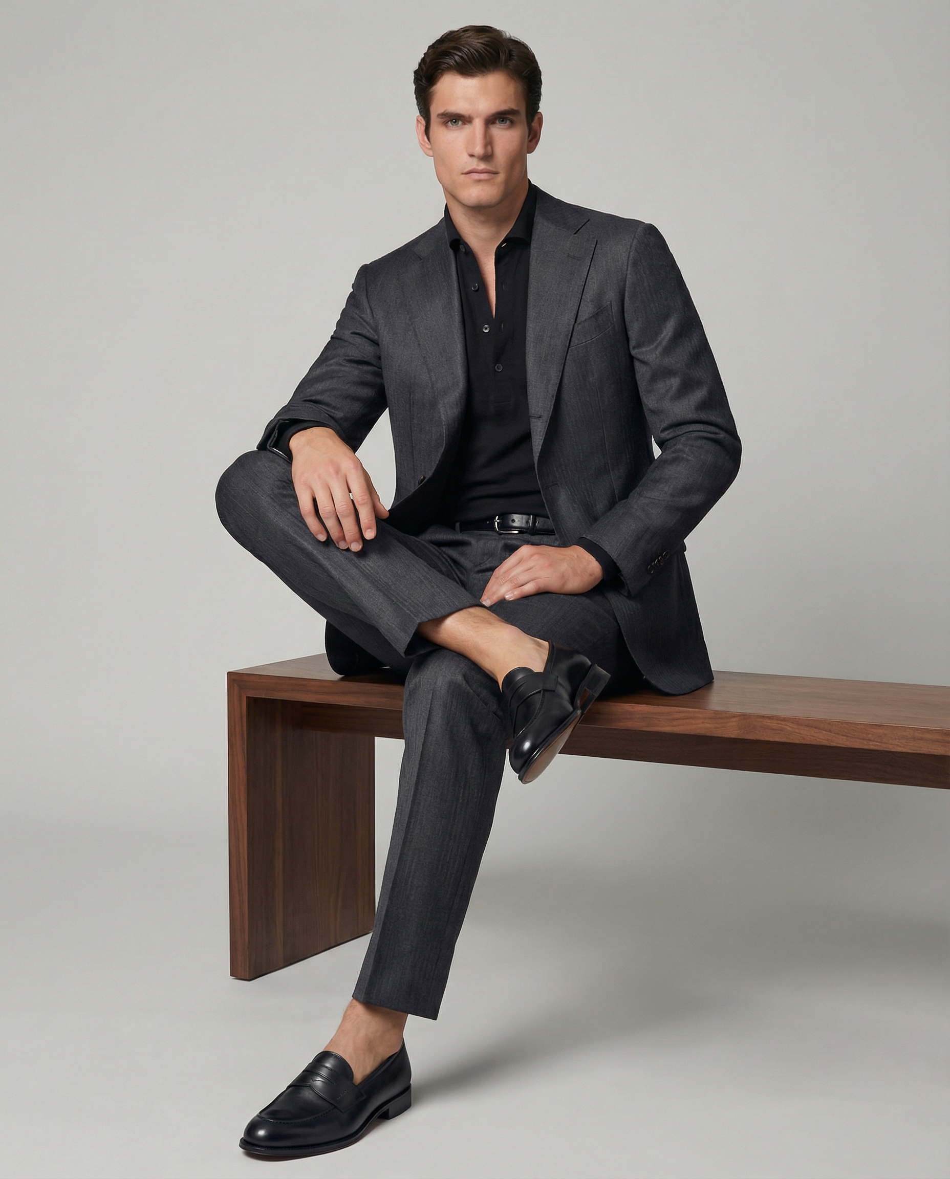 Arezzo Suit – Vitale Barberis Canonico – Grey Chevron – 100% Virgin Wool thumbnail 4