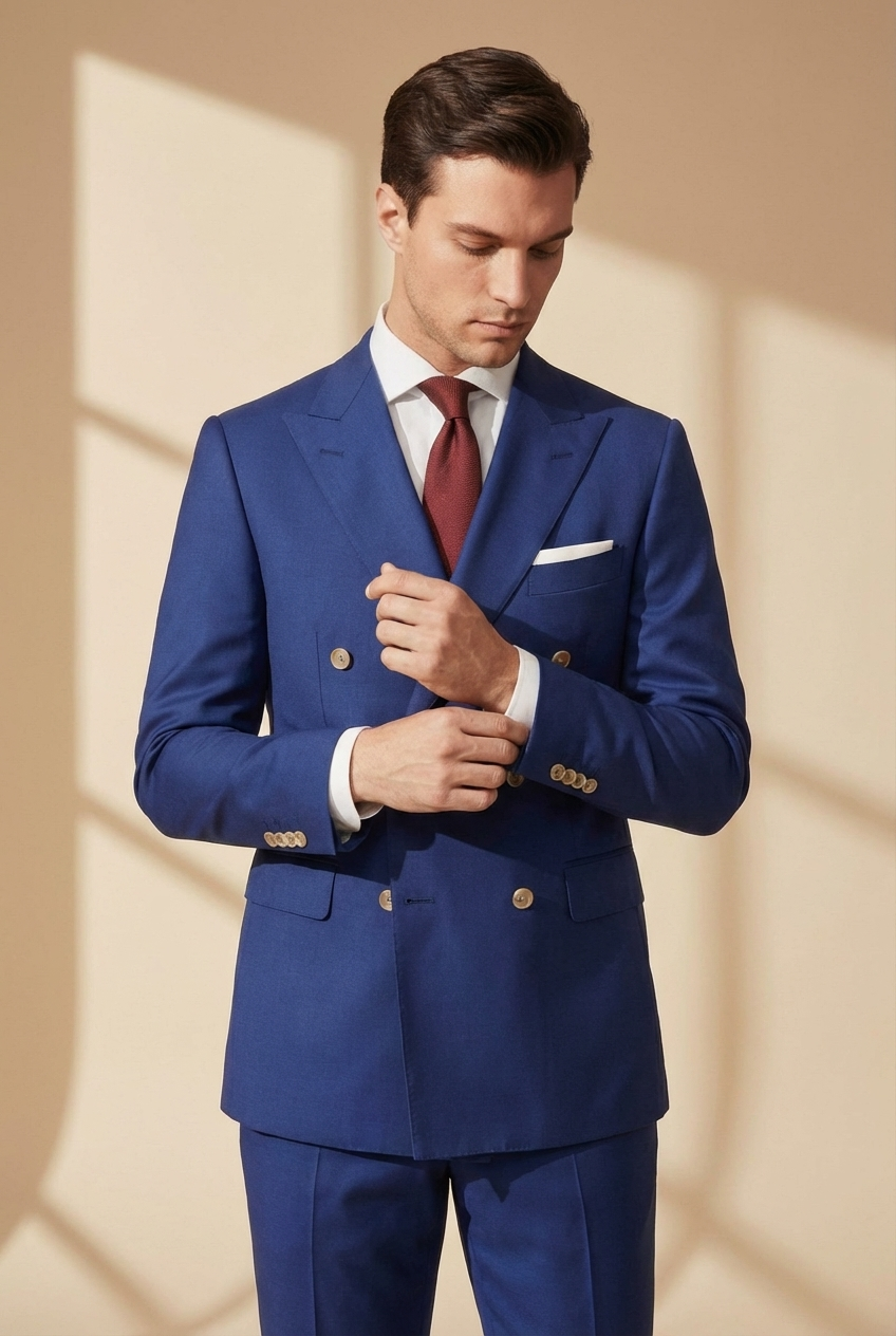 Genova Tailored Double-breasted Blazer – Royal Blue thumbnail 3