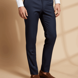 Navy Tailored Wool Trousers