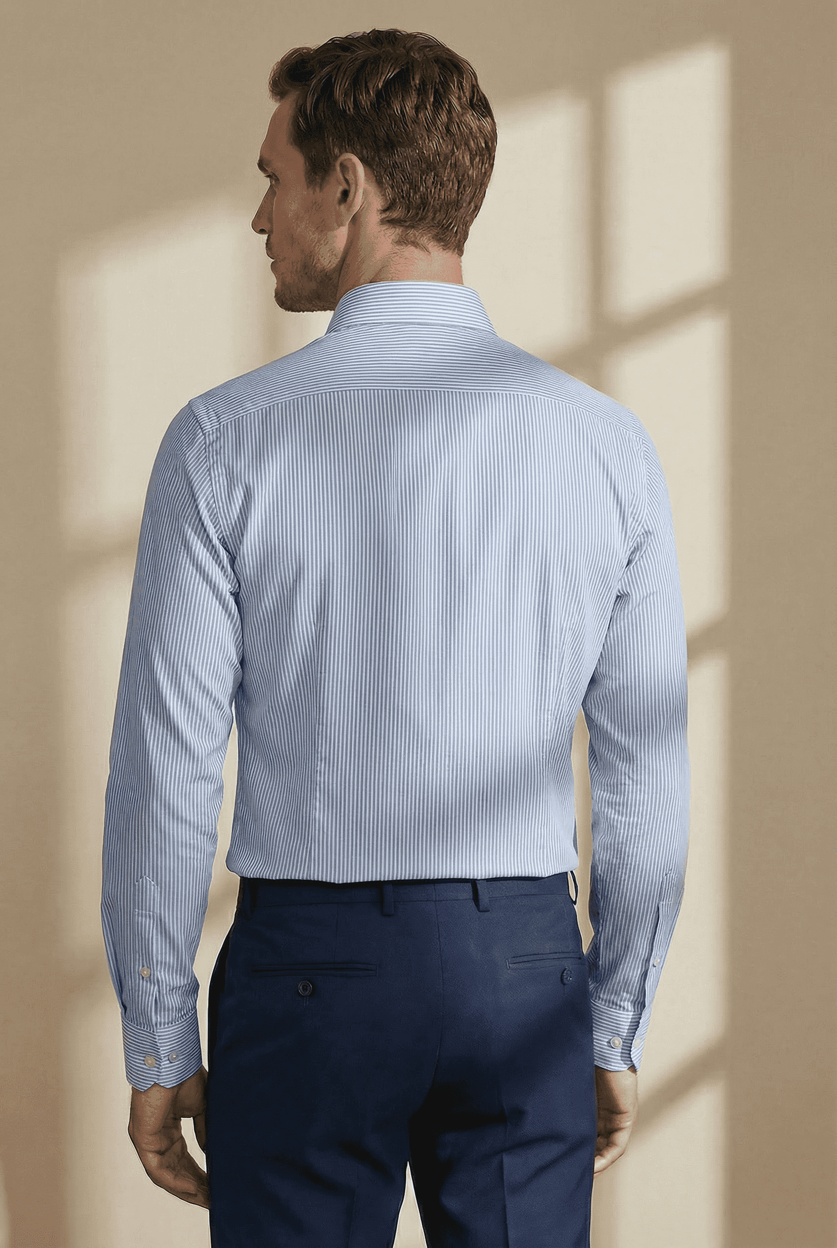 Tolentino – Sky Blue Striped Italian Shirt thumbnail 3