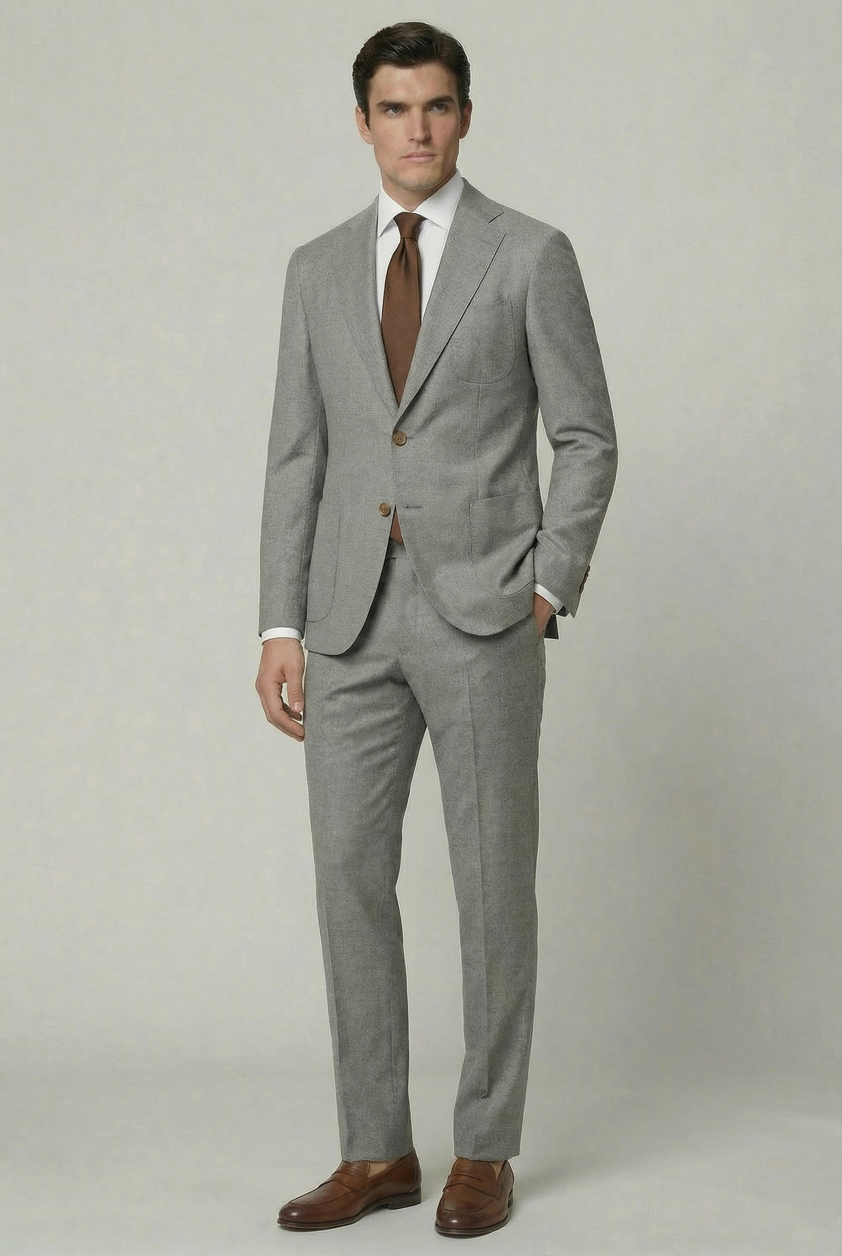 Arezzo Suit – Light Grey – Zignone Fabric – 96% Wool, 4% Cashmere thumbnail 4