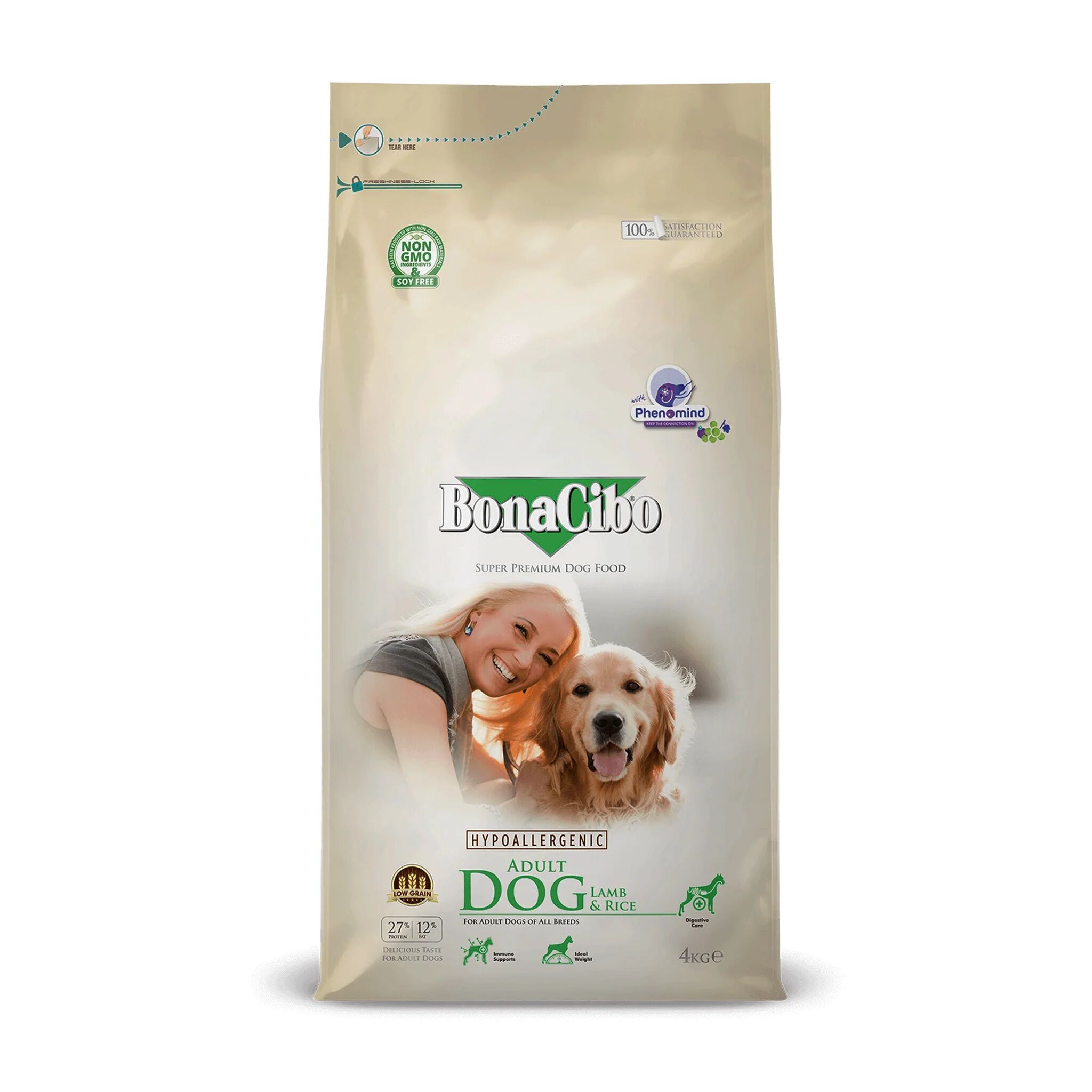 Croquette pour chien adulte agneau et riz 4 Kg