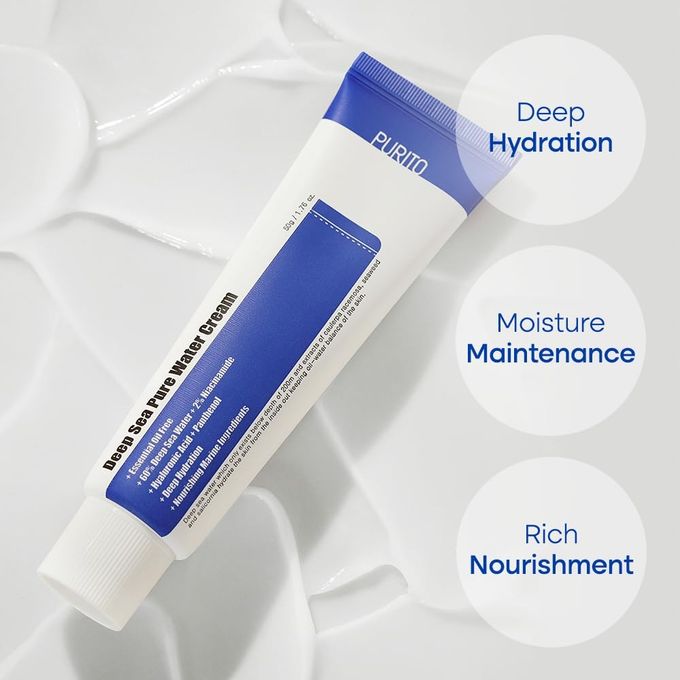 Deep Sea Pure Water Crème Coréenne Légère, Rafraîchissante Hydratation Profonde - 50g