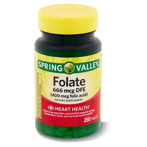 Spring Valley Acide Folique, 400 Mcg, 250 Comprimes
